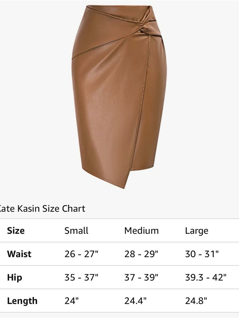Kate Kasin (NWT) Women’s Faux Leather Red Pencil Skirt - Picture 8 of 8